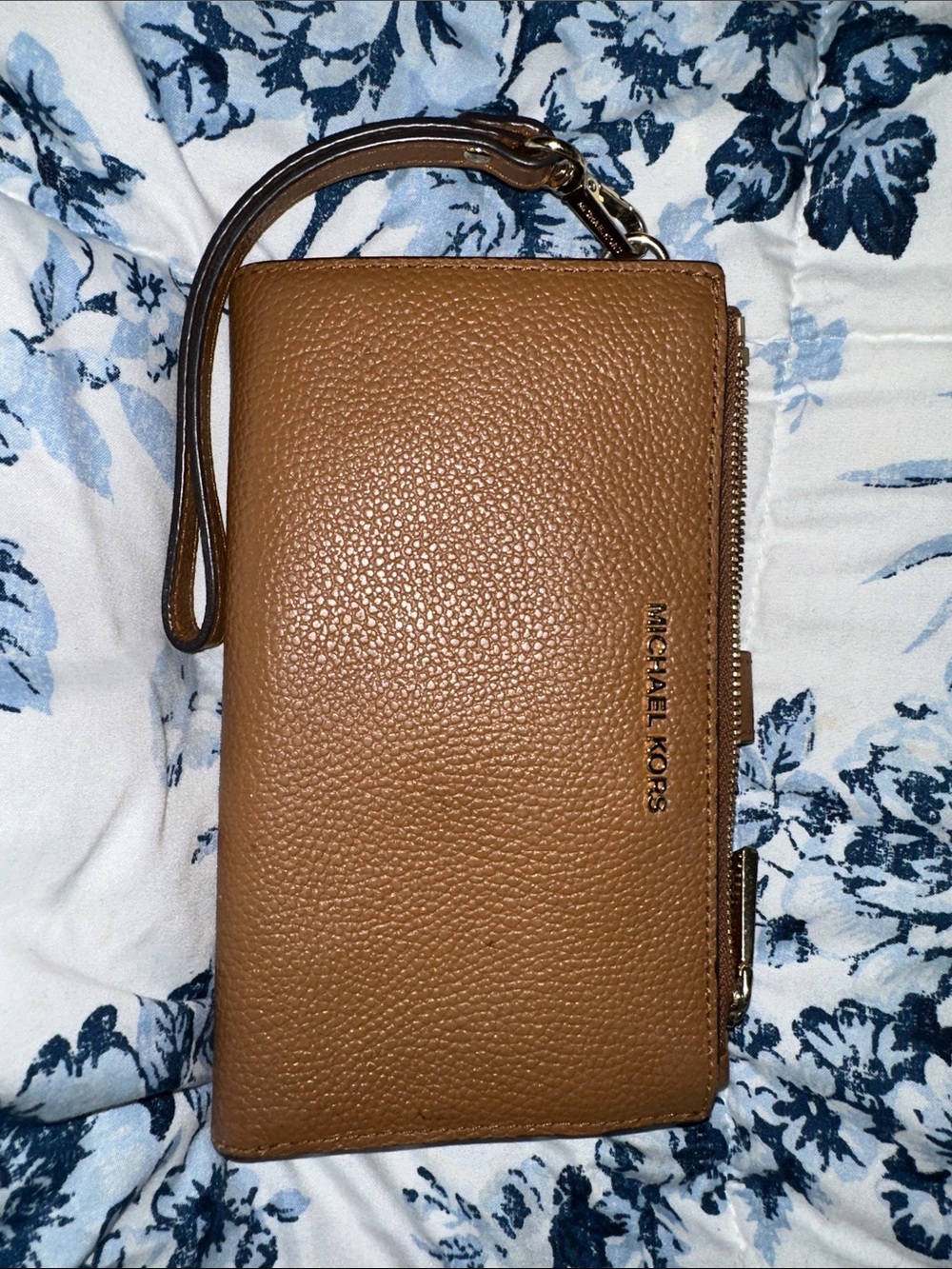 Michael Kors Tan Pebbled Leather Wrist Wallet